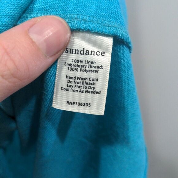 Sundance Womens Hidden Garden 100% Linen Embroidered Floral Dress Size XS Blue - Picture 7 of 10